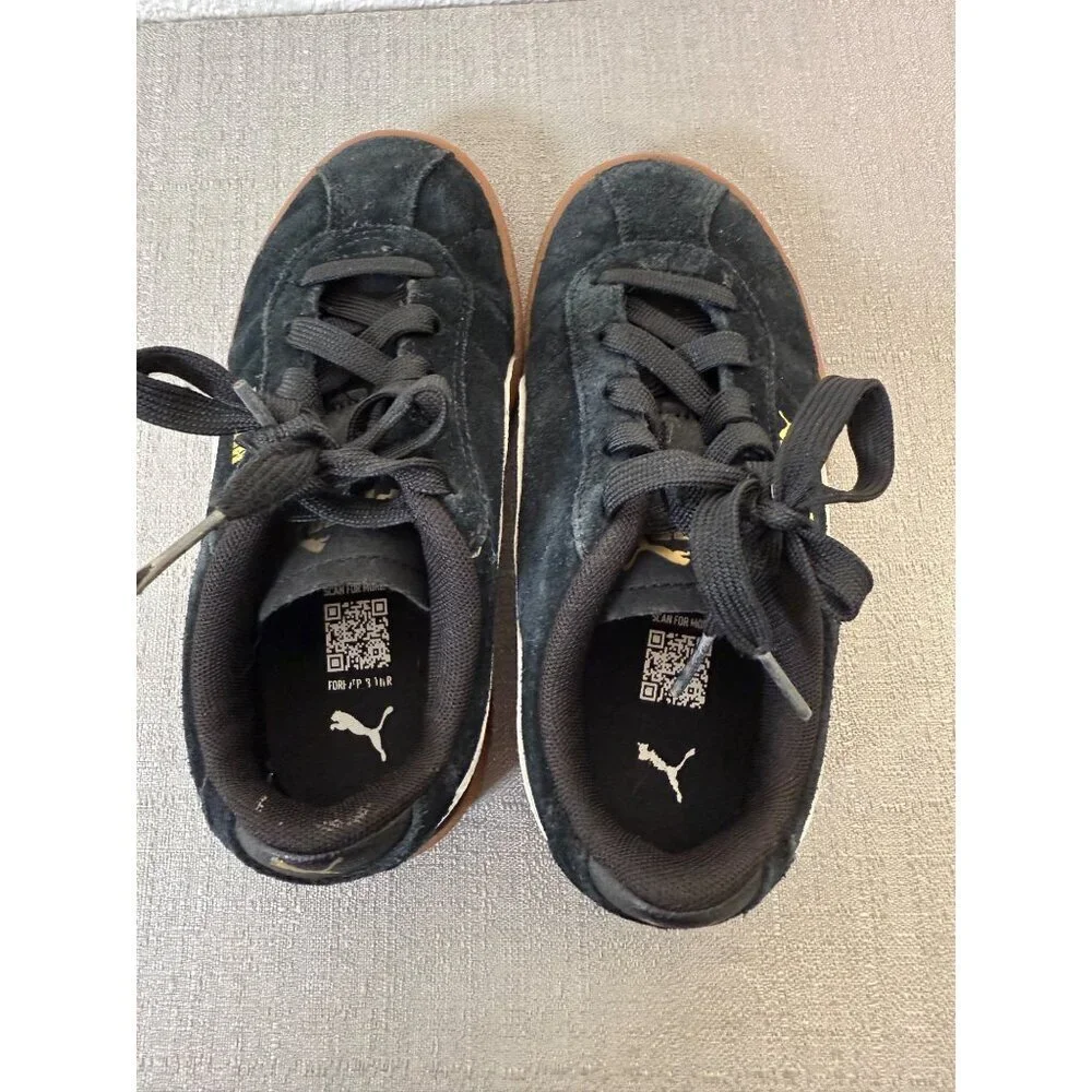Puma Club Classic Black White Gum 13 Children Sneakers Retro Shoes